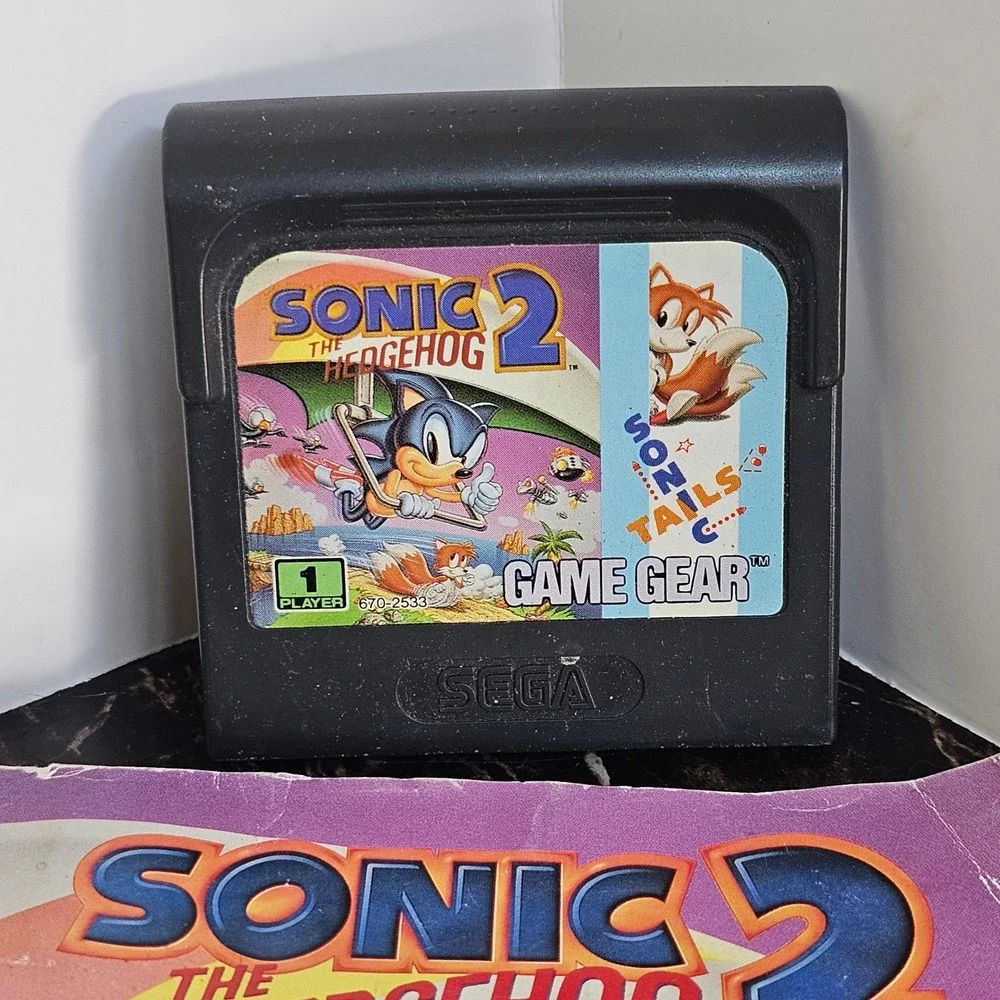 Sonic the Hedgehog 2 Sega Game Gear Cartridge with Manual 670-2533 Retro Game